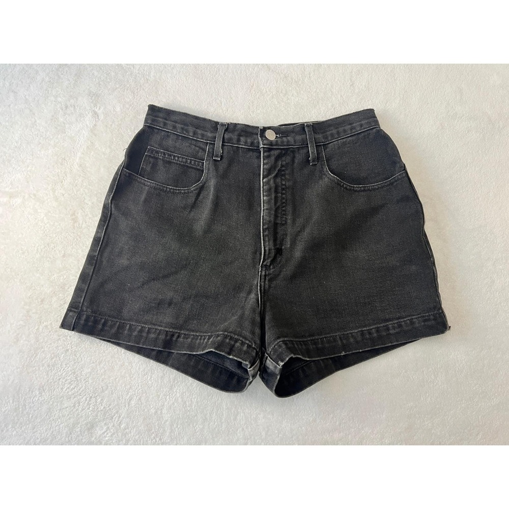 Vintage Guess Jean Shorts sz 31 Black Denim High Waisted Mom Shorts Made in USA